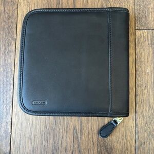 Vintage Coach Black Leather 12 Disc CD/DVD/Game Disc Case Holder Zipper